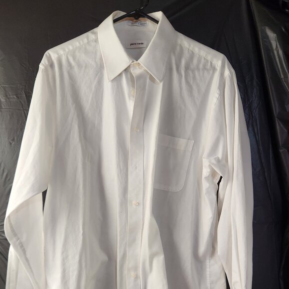 Pierre Cardin L/S Button Up Dress Shirt White Sz L 16"-16 1/2" 34/35 - Picture 1 of 4